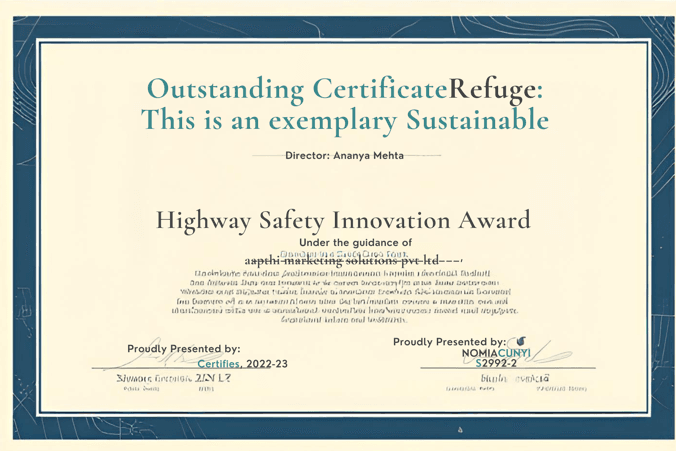 Outstanding Certificate of Excellence – Highway Safety