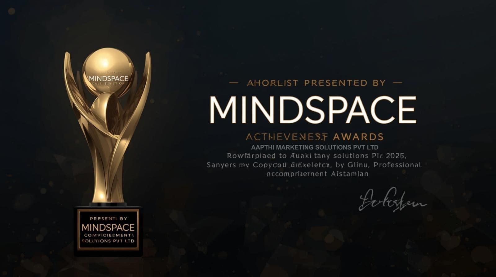 Mindspace Achievement Awards Certificate